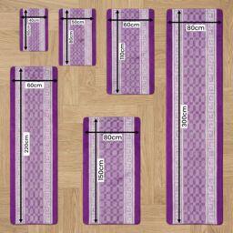 Smart Living Heavy Duty Machine Washable Hallway Kitchen Non Slip Door Mat in Purple - Size: 80 cm x 150 cm - thumbnail 3
