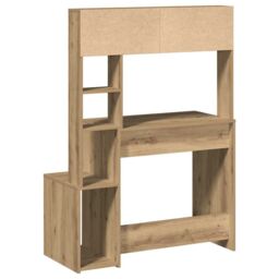 Berkfield Home Desk with Shelves Artisan Oak 100x45x140 cm Engineered Wood in Brown - Size: 100 x 45 x 140 cm - thumbnail 6