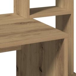 Berkfield Home Desk with Shelves Artisan Oak 100x45x140 cm Engineered Wood in Brown - Size: 100 x 45 x 140 cm - thumbnail 7