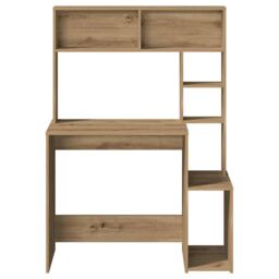 Berkfield Home Desk with Shelves Artisan Oak 100x45x140 cm Engineered Wood in Brown - Size: 100 x 45 x 140 cm - thumbnail 4