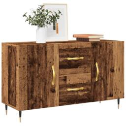Berkfield Home Sideboard Old Wood 100x36x60 cm Engineered Wood in Brown - Size: 100 x 36 x 60 cm - thumbnail 2