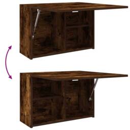 Berkfield Home Bathroom Wall Cabinet Smoked Oak 60x25x40 cm Engineered Wood in Brown - Size: 60 x 25 x 40 cm - thumbnail 9