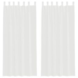 Berkfield Home Voile Curtains with Loops 2 pcs White 140x245 cm - thumbnail 2