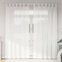 Berkfield Home Voile Curtains with Loops 2 pcs White 140x245 cm - thumbnail 1
