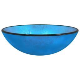 Berkfield Home Modern Basin Tempered Glass 42x14 cm Blue - thumbnail 3