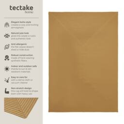tectake Rug Raya 160 X 230 Cm - Brown in Tan - Size: 160 cm x 230 cm - thumbnail 2