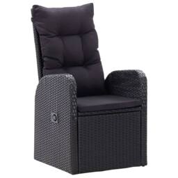 Berkfield Home 9 Piece Garden Dining Set with Cushions Black Poly Rattan - thumbnail 2