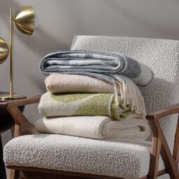 HOEM Meta Abstract Faux Mohair Knit Throw in Olive - Size: 130 cm x 180 cm - thumbnail 3