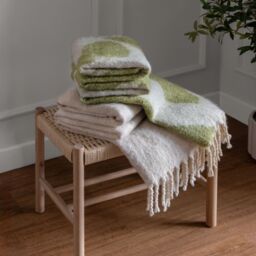 HOEM Meta Abstract Faux Mohair Knit Throw in Olive - Size: 130 cm x 180 cm - thumbnail 6