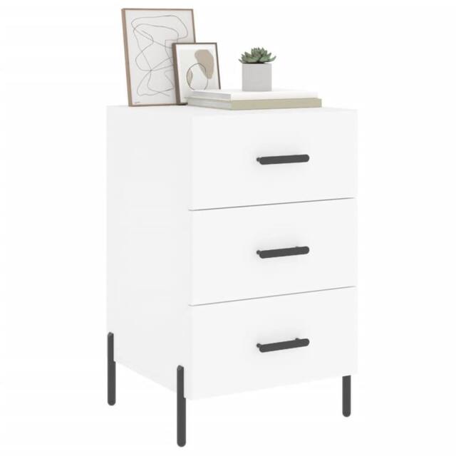 Berkfield Home Modern Bedside Cabinet White 40x40x66 cm Engineered Wood - Size: 40 x 40 x 66 cm - image 1