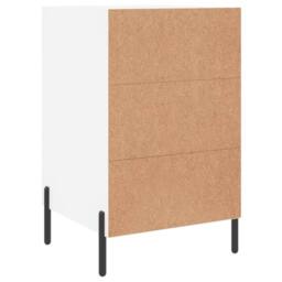 Berkfield Home Modern Bedside Cabinet White 40x40x66 cm Engineered Wood - Size: 40 x 40 x 66 cm - thumbnail 8