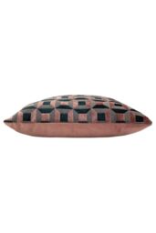 Paoletti Empire Velvet Jacquard Geometric Cushion in Pink - Size: 45 cm x 45 cm - thumbnail 3