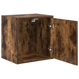 Berkfield Home Durable Garage Wall Cabinets 2 pcs Smoked Oak Engineered Wood in Brown - thumbnail 5