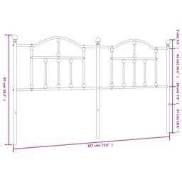 Berkfield Home Metal Headboard Black 180 cm - thumbnail 6