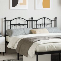 Berkfield Home Metal Headboard Black 180 cm