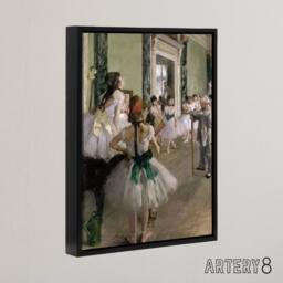 "Artery8 The Ballet Class Dance Studio Degas Black Framed Canvas Wall Art - Size: W12"" x H16""" - thumbnail 2