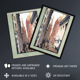 "Artery8 Trinity Church & Wall Street Elmer Wall Art Poster Print - Size: W12"" x H16""" - thumbnail 2