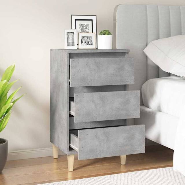 Berkfield Home Classic Bedside Cabinet Concrete Grey 40x35x70 cm Engineered Wood - Size: 40 x 35 x 70 cm - image 1