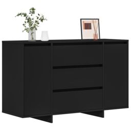 Berkfield Home Sideboard Black 120x41x75 cm Engineered Wood - Size: 120 x 41 x 75 cm - thumbnail 3