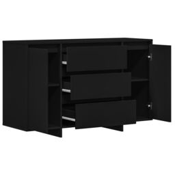 Berkfield Home Sideboard Black 120x41x75 cm Engineered Wood - Size: 120 x 41 x 75 cm - thumbnail 5