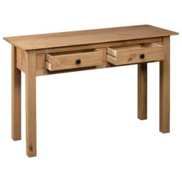Berkfield Home Console Table 110x40x72 cm Solid Pine Wood Panama Range in Brown - Size: 110 x 40 x 72 cm - thumbnail 6