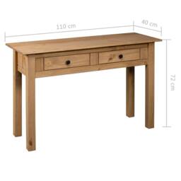 Berkfield Home Console Table 110x40x72 cm Solid Pine Wood Panama Range in Brown - Size: 110 x 40 x 72 cm - thumbnail 9