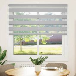 Berkfield Home Elegant Zebra Blind Light Grey 140x150 cm Fabric Width 135.9 cm P - thumbnail 3