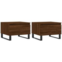 Berkfield Home Coffee Tables 2 pcs Brown Oak 50x46x35 cm Engineered Wood - Size: 50 x 46 x 35 cm - thumbnail 2