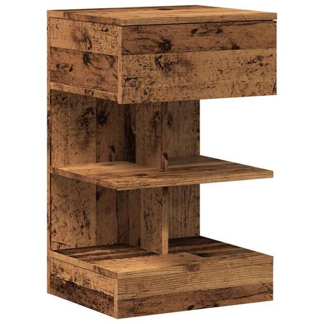 Berkfield Home Bedside Cabinet Old Wood 40x35x65 cm Engineered Wood in Brown - Size: 40 x 35 x 65 cm - image 1