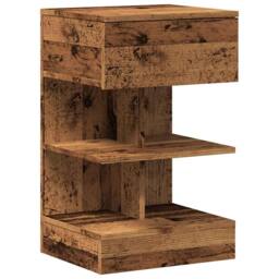Berkfield Home Bedside Cabinet Old Wood 40x35x65 cm Engineered Wood in Brown - Size: 40 x 35 x 65 cm - thumbnail 1