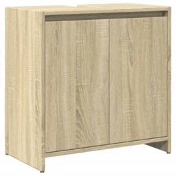 Berkfield Home 3 Piece Bathroom Furniture Set Sonoma Oak Engineered Wood in Light Brown - thumbnail 9