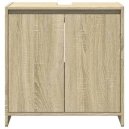 Berkfield Home 3 Piece Bathroom Furniture Set Sonoma Oak Engineered Wood in Light Brown - thumbnail 8