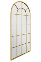 "MirrorOutlet The Arcus Gold metal Arched Window Leaner / Wall Mirror 71"" X 33.5"" (180x85CM) - Size: 1 Pack" - thumbnail 4