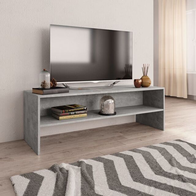 Berkfield Home TV Cabinet Concrete Grey 120x40x40 cm Engineered Wood - Size: 120 x 40 x 40 cm - image 1