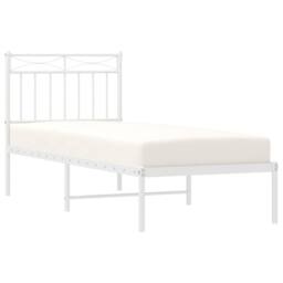 Berkfield Home Metal Bed Frame with Headboard White 80x200 cm - thumbnail 1