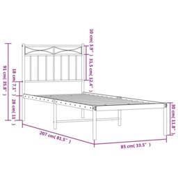 Berkfield Home Metal Bed Frame with Headboard White 80x200 cm - thumbnail 9