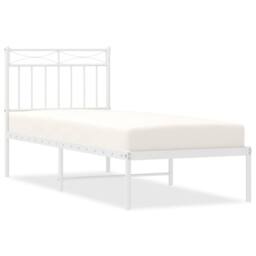 Berkfield Home Metal Bed Frame with Headboard White 80x200 cm - thumbnail 3