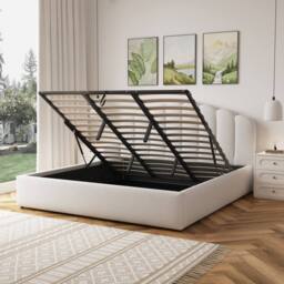 Artemis Home Ranson Fabric 180cm Superking Ottoman Bed Frame with Storage - Beige - Size: Super King - thumbnail 4