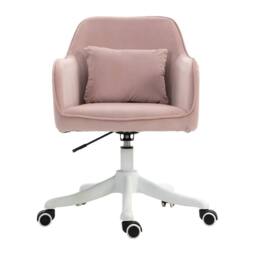 STILVORA Pink Velvet Office Chair with USB Massage Pillow - thumbnail 3