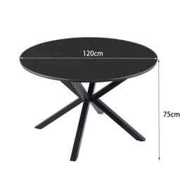 More4Homes Calne Sintered Stone Ceramic Round Dining Table in Charcoal - thumbnail 5