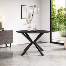 More4Homes Calne Sintered Stone Ceramic Round Dining Table in Charcoal - thumbnail 1