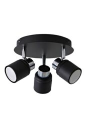 ValueLights Benton Spotlight IP44 Bathroom 3 Way Ceiling Light with Cool LED Bulbs in Black - thumbnail 6