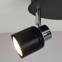 ValueLights Benton Spotlight IP44 Bathroom 3 Way Ceiling Light with Cool LED Bulbs in Black - thumbnail 3