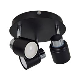 ValueLights Benton Spotlight IP44 Bathroom 3 Way Ceiling Light with Cool LED Bulbs in Black - thumbnail 4