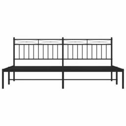 Berkfield Home Metal Bed Frame with Headboard Black 193x203 cm - thumbnail 6