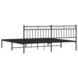 Berkfield Home Metal Bed Frame with Headboard Black 193x203 cm - thumbnail 8