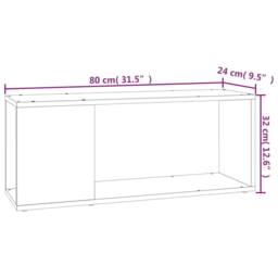 Berkfield Home TV Cabinet White 80x24x32 cm Engineered Wood - Size: 80 x 24 x 32 cm - thumbnail 7