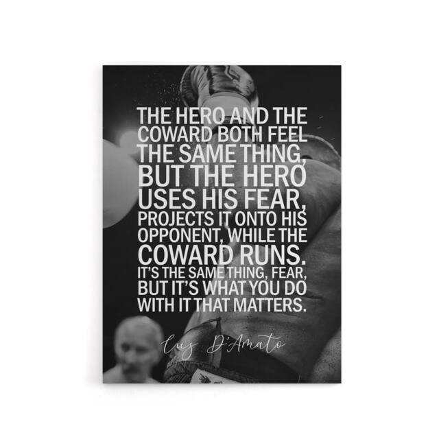 "Artery8 Boxing Manager Cus D'Amato Sport Quote Canvas Wall Art Print in Grey - Size: W18"" x H24""" - image 1