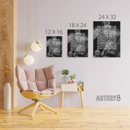 "Artery8 Boxing Manager Cus D'Amato Sport Quote Canvas Wall Art Print in Grey - Size: W18"" x H24""" - thumbnail 4