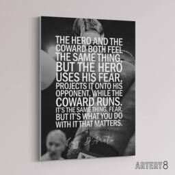 "Artery8 Boxing Manager Cus D'Amato Sport Quote Canvas Wall Art Print in Grey - Size: W18"" x H24""" - thumbnail 2